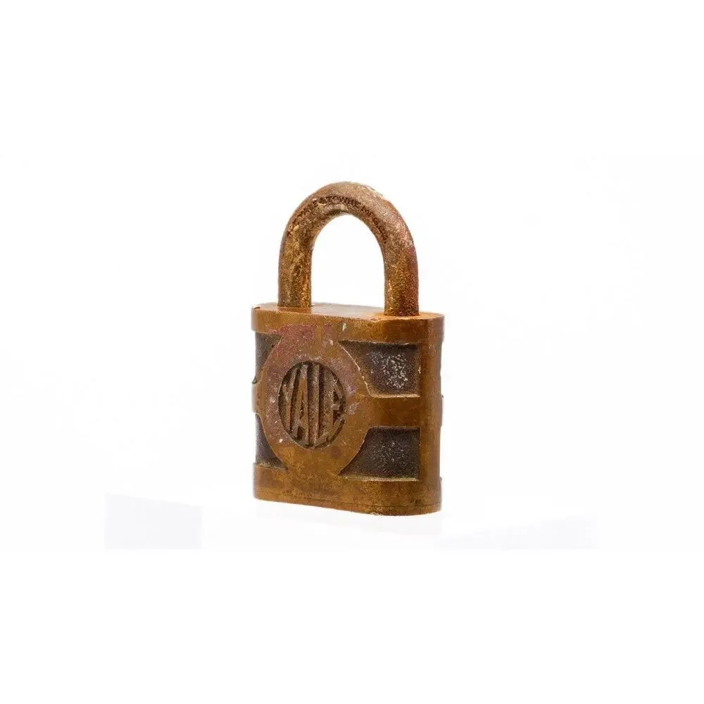 Vintage Yale Brass Padlock with Key – Antique Industrial Lock – Patina Decor